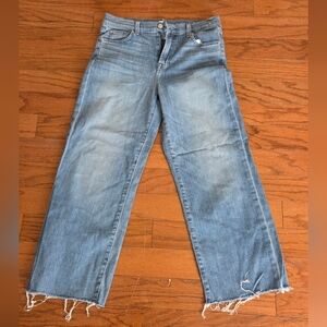 7 For All Mankind Cropped Alexa Womens Jeans Size 29 With Distressed Hem